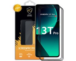 3-Pack MobyDefend Screenprotectors - Geschikt voor Xiaomi 13T Pro - Screensavers Met Zwarte Randen - Gehard Glas