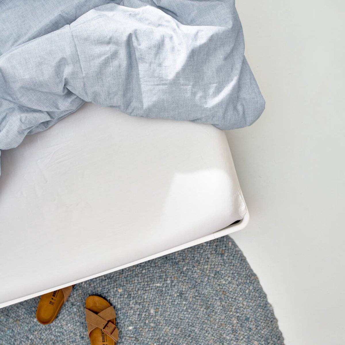 Auping Satin 300 hoeslaken voor topper - 140 x 200 cm - Gebroken wit - Katoen