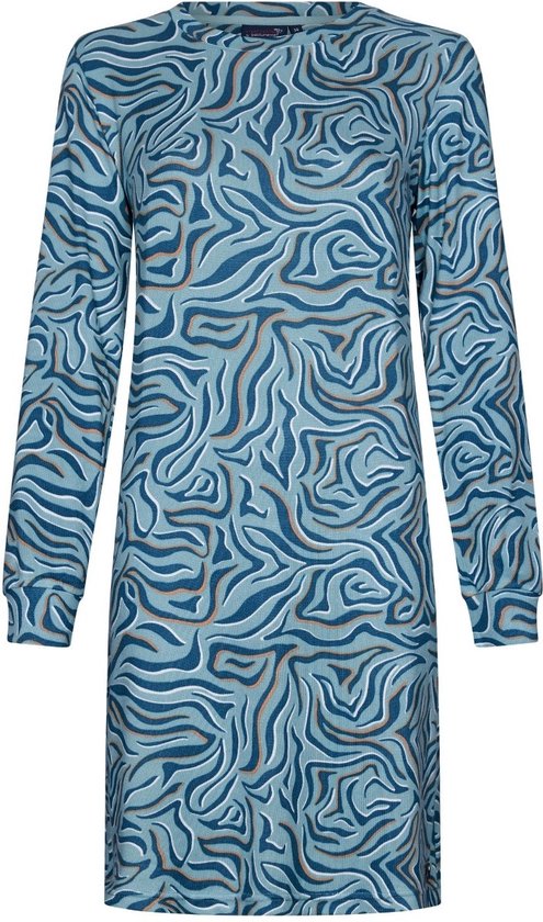 Blauw Rebelle nachthemd tijgerstrepen - Blauw - Maat - 38