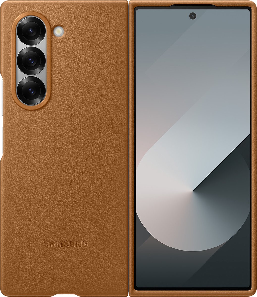 Samsung Galaxy Z Fold6 Vegan Leren Hoesje - Kindsuit case - Bruin