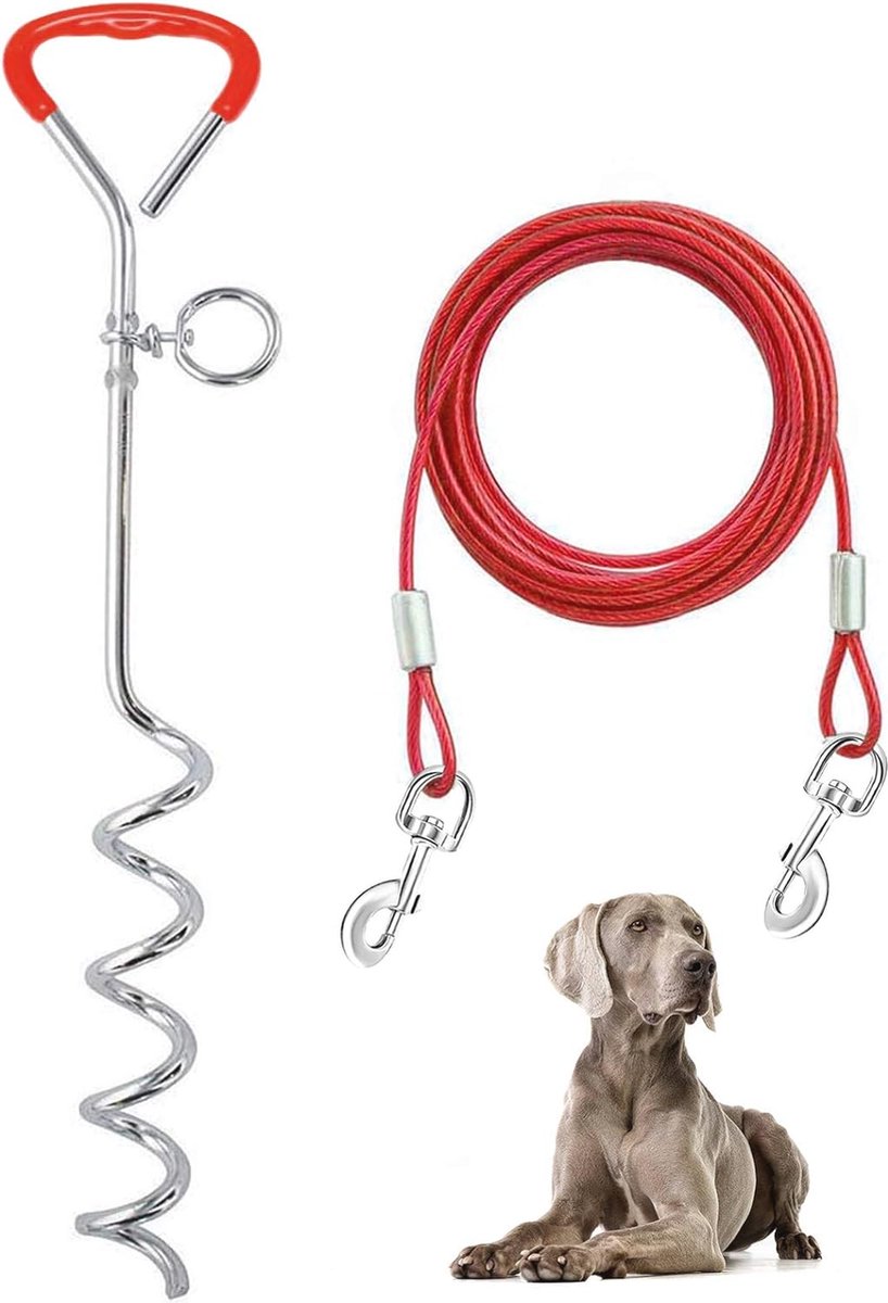 Hondenriem met Grondanker - 3m/5m/10m voor Kleine en Middelgrote Honden - Veilig en Duurzaam voor Buiten