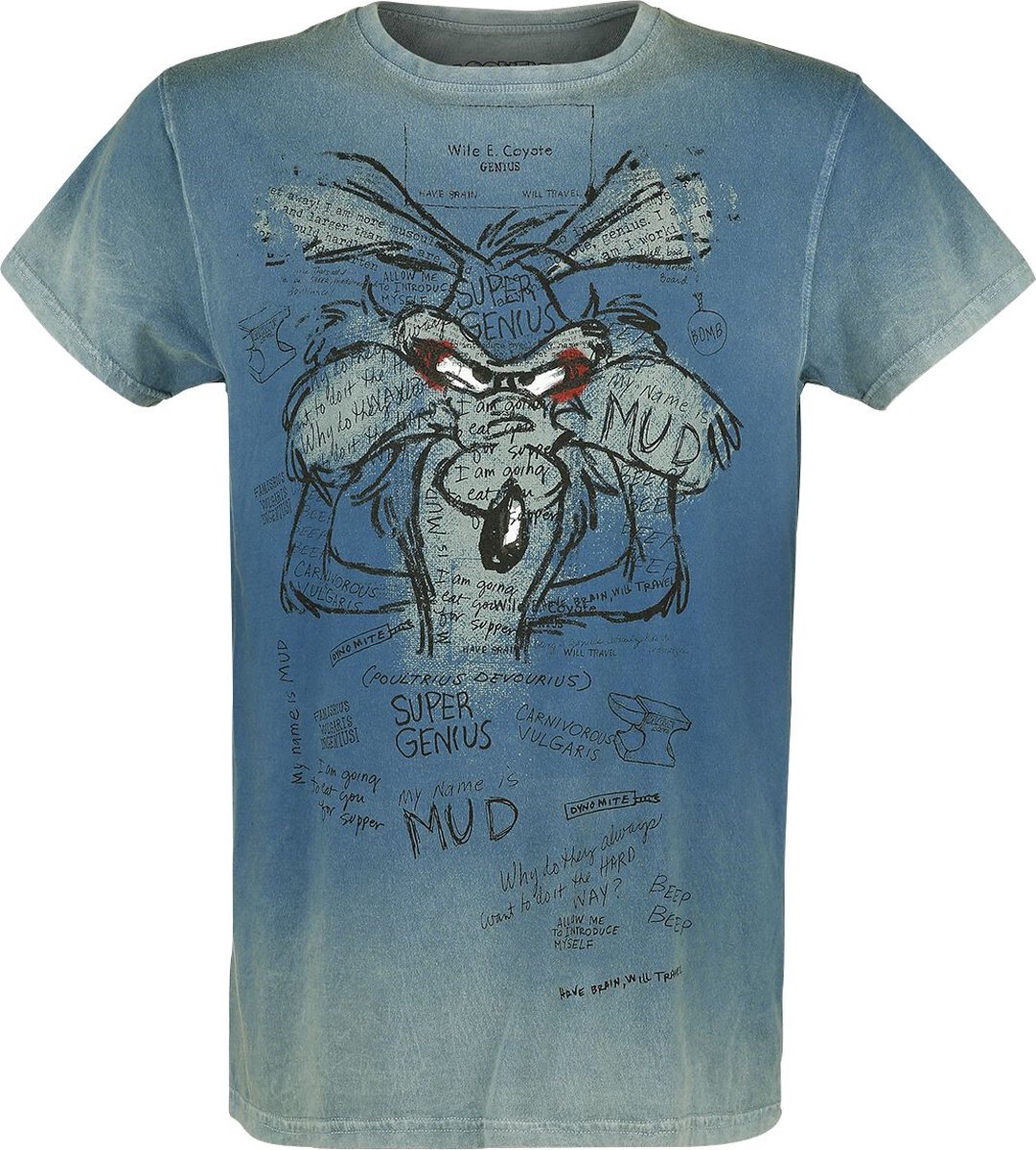 Looney Tunes Wile E. Coyote - Inner Thoughts Unisex T-shirt - turquoise - XL