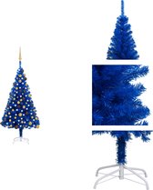 Bol.com vidaXL Kunstkerstboom - Kunstkerstbomen - Kerstboom - Kerstdecoratie - Kunstkerstboom met verlichting en kerstballen 120... aanbieding
