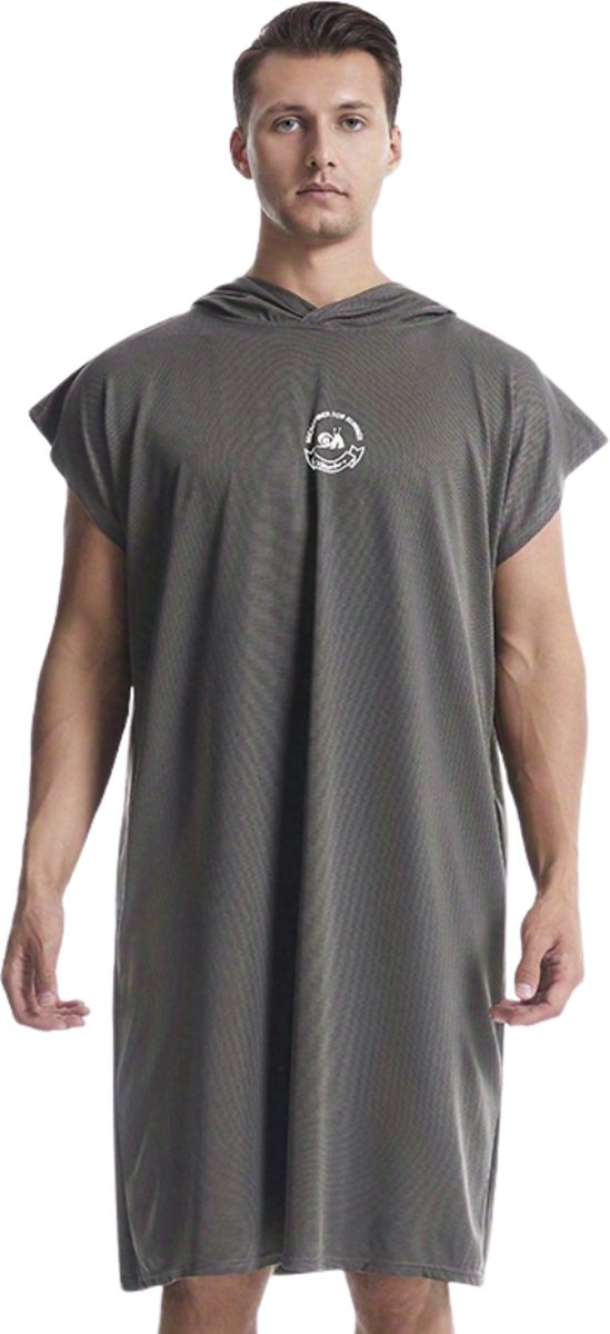 Bovista Surf Poncho Voor Volwassenen - Omkleed Handdoek Zacht - Dames & Heren - Grijs