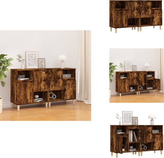 vidaXL Dressoir 60x35x70 cm bewerkt hout gerookt eikenkleurig, kast, opbergkast, houten kast, wandkast, ladekast, bijzetkast, opslagkast, kasten