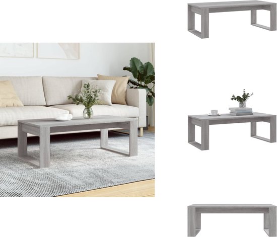 vidaXL Salontafel 102 x 50 x 36 cm, bois , chêne Sonoma gris