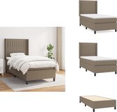 vidaXL Lit à sommier tapissier - Comfort Relax - 203 x 103 x 118/128 cm - Tissu taupe - Matériau durable - Tête de lit réglable - Matelas à ressorts ensachés - Soutien mi-ferme - Surmatelas doux pour la peau - Instructions de montage incluses - Lit