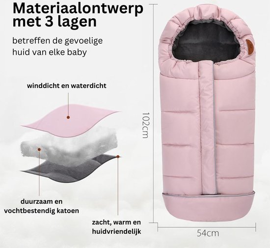 White-label Voetenzak Buggy - Kinderwagen Wiegdeken - Universeel - Roze van White-Label® — afbeelding 2
