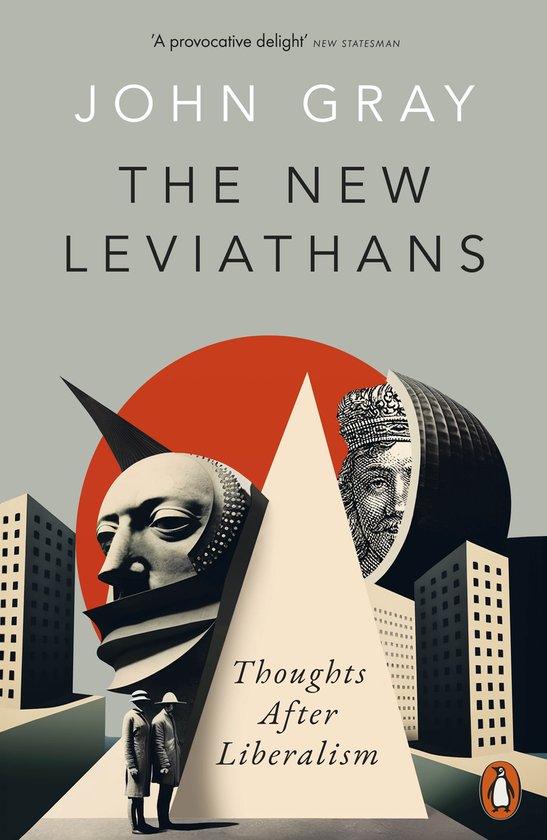 Boekcover met architecturale beelden, Romeinse beelden en de titel 'The New Leviathans'.