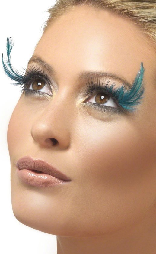 Zwarte nepwimpers met groene veren