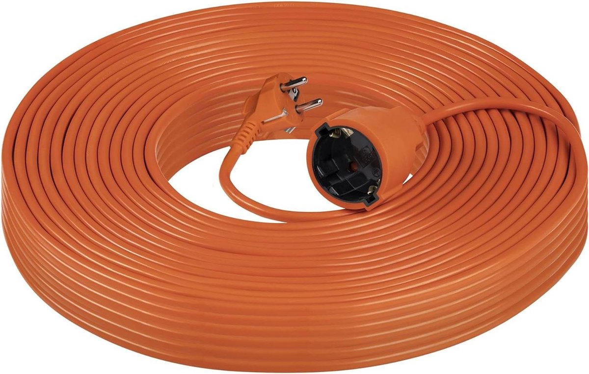 Verlengsnoer Tuin - Tuinverlengkabel met Één Stopcontact Schuko PVC 3x15mm² IP20 - Kabeltype: H05VV-F Extension Cord Ideaal voor Thuis en in de Tuin (15M)