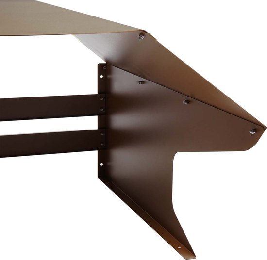 Garage pour robot tondeuse MCW-L43, capot de tondeuse à gazon, métal 40x59x69cm ~ marron