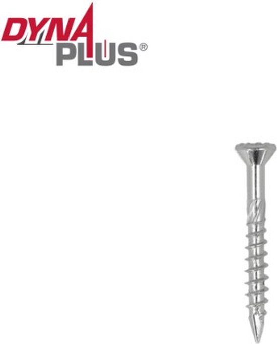 Vis MDF Dynaplus - 75gr. tête plate - 3,5 x 30 / 20mm - Torx-15 galvanisé - 200 pcs