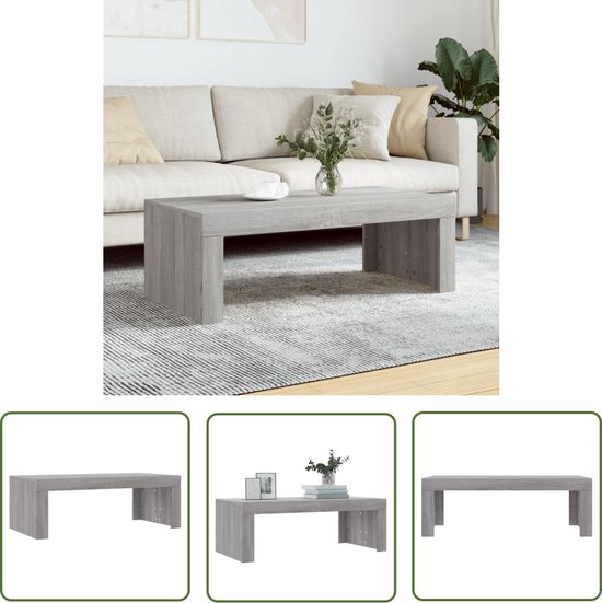vidaXL Salontafel 102 x 50 x 36 cm, bois , chêne Sonoma gris