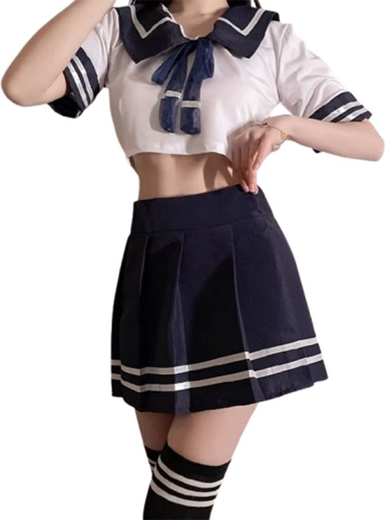 Sexy Schoolmeisje Outfit plus size – Student - 2XL tot en met 4XL - School - Rollenspel - Lingerie