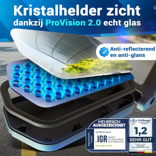 Cyclespeed Fietsspiegel, voor stuur, 18-26 mm, HD, 360 graden draaibaar, veilige achteruitkijkspiegel, links-rechts, universele stuurspiegel, reflector, voor e-bike, MTB, rolstoel, mountainbike, 1