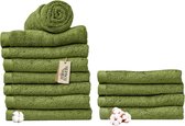 Misstowels.nl - Serviette - Serviette de qualité hôtelière - Vert olive - 70x140 - 8+4 Bundle