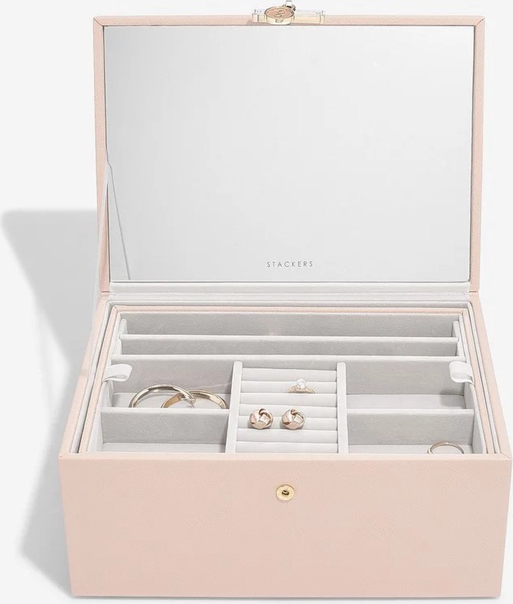 STACKERS BLUSH - Luxe juwelendoos - juwelenkistje - sieradendoos - spiegel