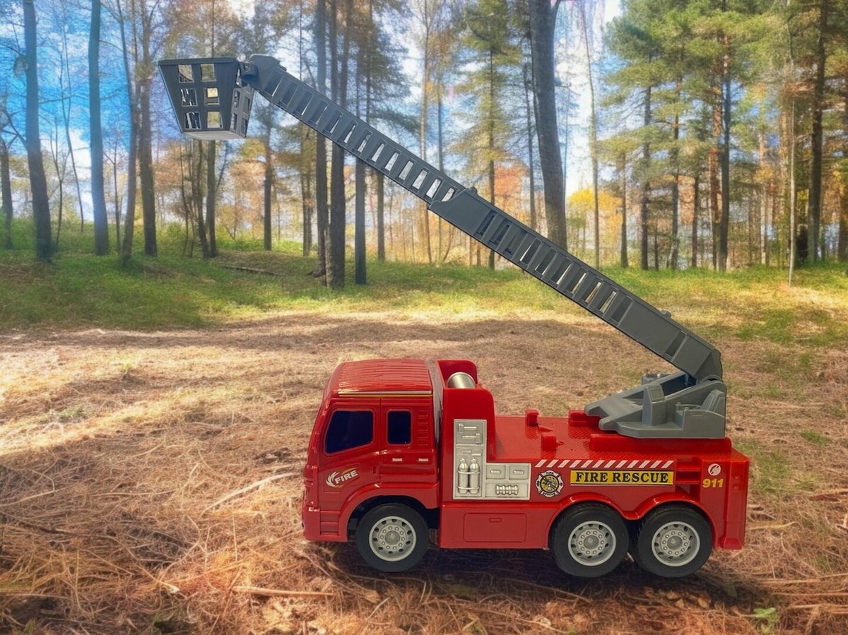 R/C Fire Truck - Afstand Bestuurbaar Brandweerwagen - met draaibare ladder 360° - Brandweer auto — afbeelding 7