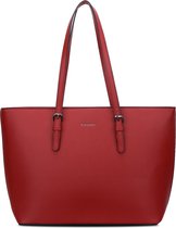Eleganci® - Schooltas - Dames Tassen - Shopper - Tas met rits - Schoudertas - Handtas - Werktas - geschikt voor A4 - Rood