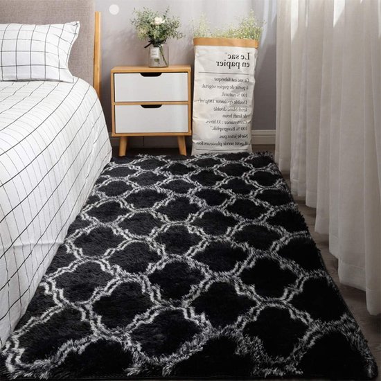 Tapijt Hoogpolig 125 x 270 cm Antislip Onderkant Wasbaar Shaggy Pluche