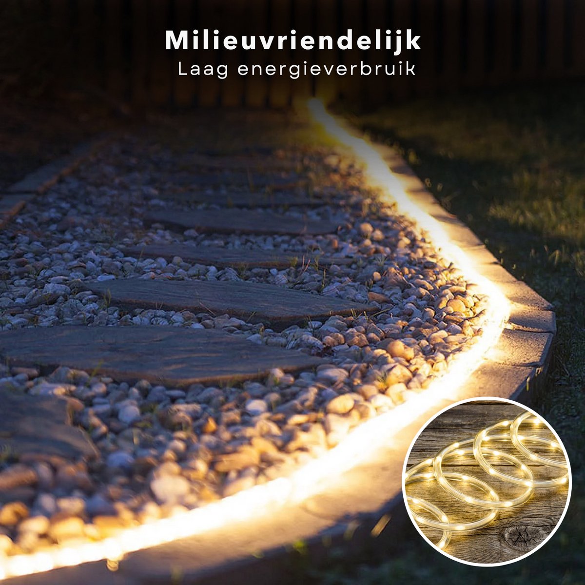 LED Lichtslang - 12 Meter - Warm Wit - Binnen- en Buitenverlichting - 480 LED's - Warm Wit - Sfeerverlichting - Feestverlichting - Kerstverlichting - Energiezuinig - Lange Levensduur – foto 3