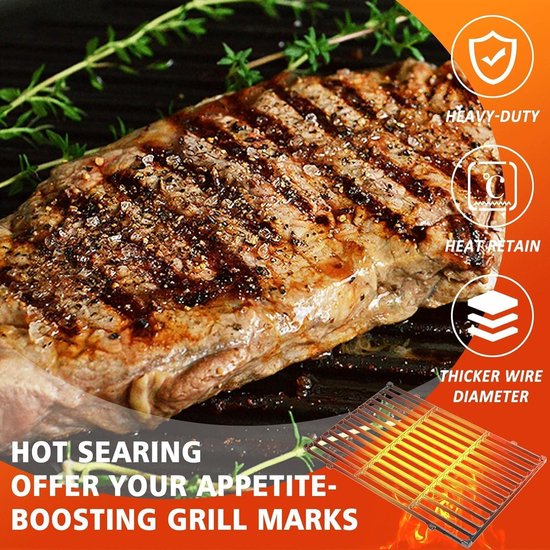 175-inch Gietijzeren Roosters voor Weber Spirit 300-serie - Spirit E-S 310-320-330 - Spirit I & II 300 - Spirit 700-900 - Genesis 1000-3500 - Genesis Gold Silver Platinum B-C met Verlengde Levensduur van Weber — afbeelding 2