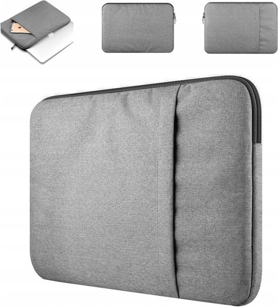 Laptophoes Grijs 15 6 inch - Laptop Hoes Neopreen - Schokbestendig - Krasbestendig - Laptoptas - Laptop Sleeve - Laptop Case - Laptop Cover - Laptophoes 15 inch - Laptop tas 15/15,6 inch