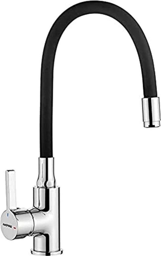 Peppermint Grijze Keukenkraan Gunmetal Flexibele Spoelbak Mengkraan Enkele Hendel Kraan Buigbare Kranen Mengkraan met Siliconen Slang Dubbele Sproeiermodus 360° Draaibaar
