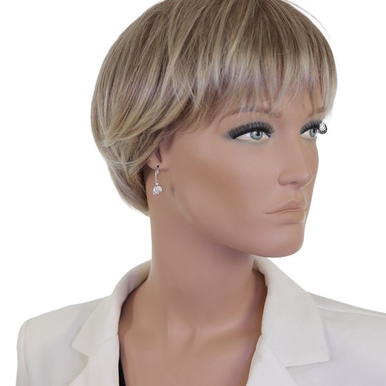Behave - Boucles d'oreilles - Argent sterling 925 - Boucles d'oreilles pendantes avec pierre de zircone transparente