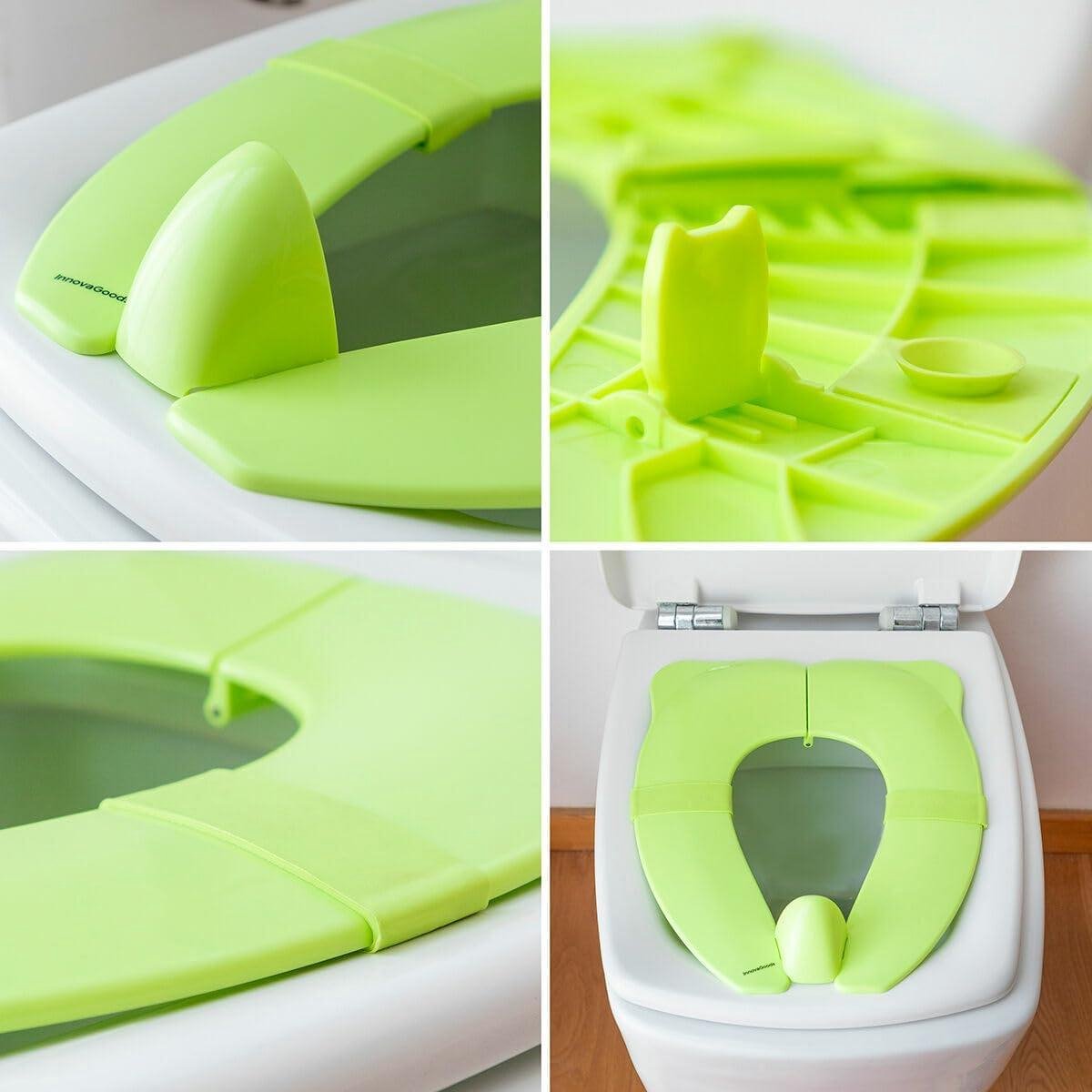 Siège Réducteur WC Enfant Pliable - Apprentissage Propreté, Voyage, Antidérapant - Rose