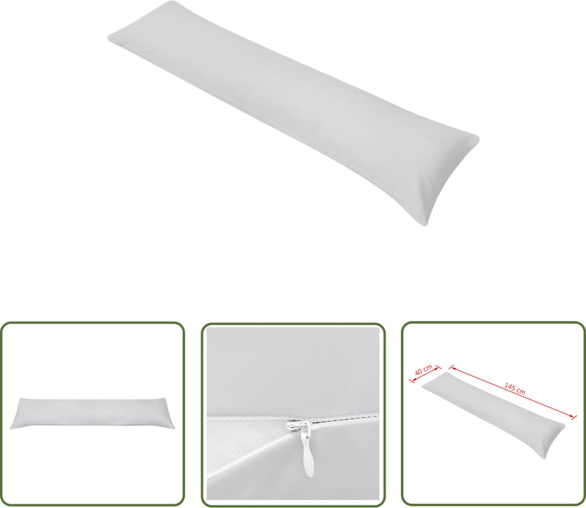 vidaXL Zijslaper Kussen - Zijde Slaapkussen - Zijslaapkussen 40x145 cm grijs - Kussen Voor Zijslapers - Ergonomisch Kussen - Microvezel Kussen