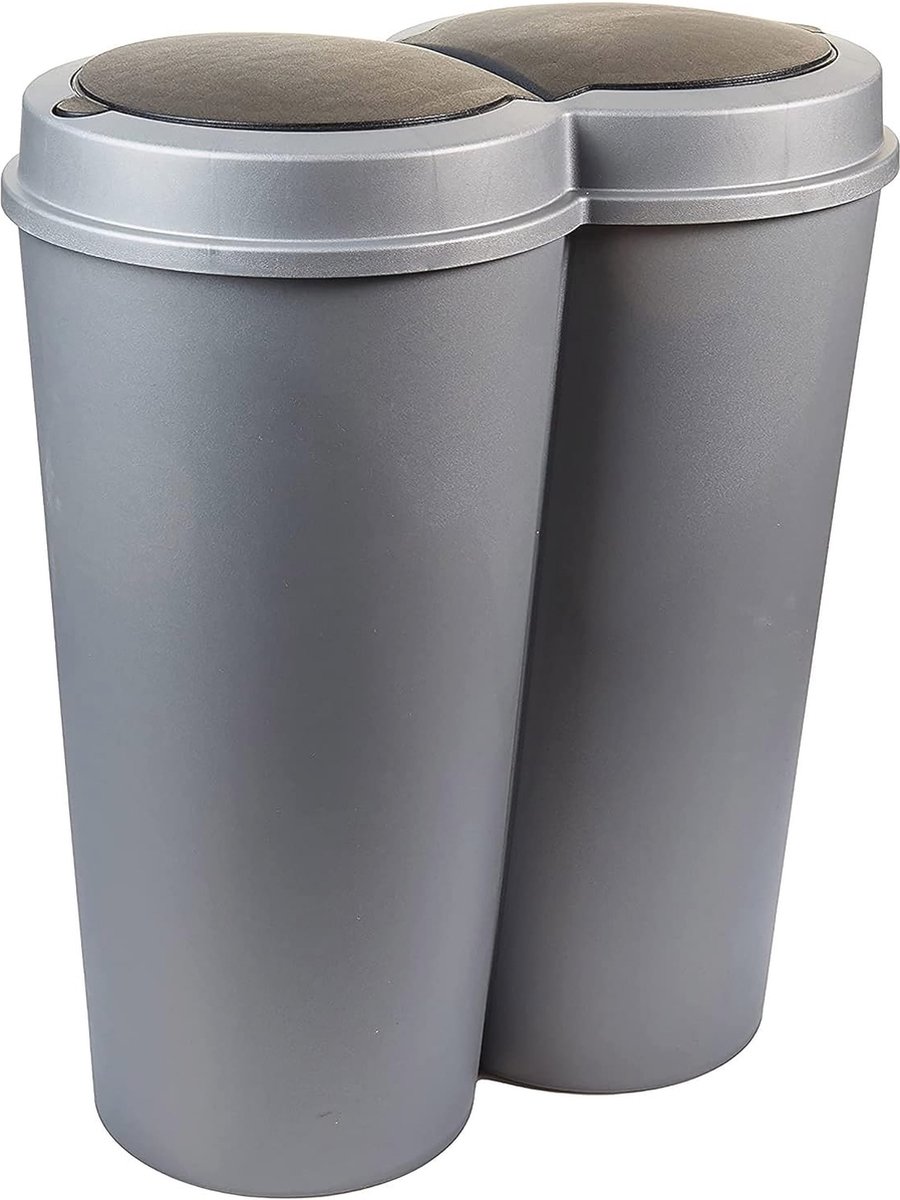 Goedkoopste Dubbele afvalemmer 50 L voor efficiënte afvalscheiding