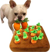 Interactief Hondenspeelgoed Pluche Wortel Knuffel Tapijt - Intelligentie Snuffeltapijt - Honden Groente Pluche Knuffel