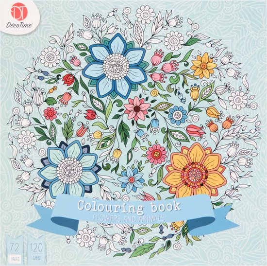 Mandala kleurboek – 72 unieke kleurplaten – Bloemen & Dieren – Kleuren voor volwassenen – Hobby – Vrije tijd – Papier – Kleurpotloden – Stiften – Twinmarkers