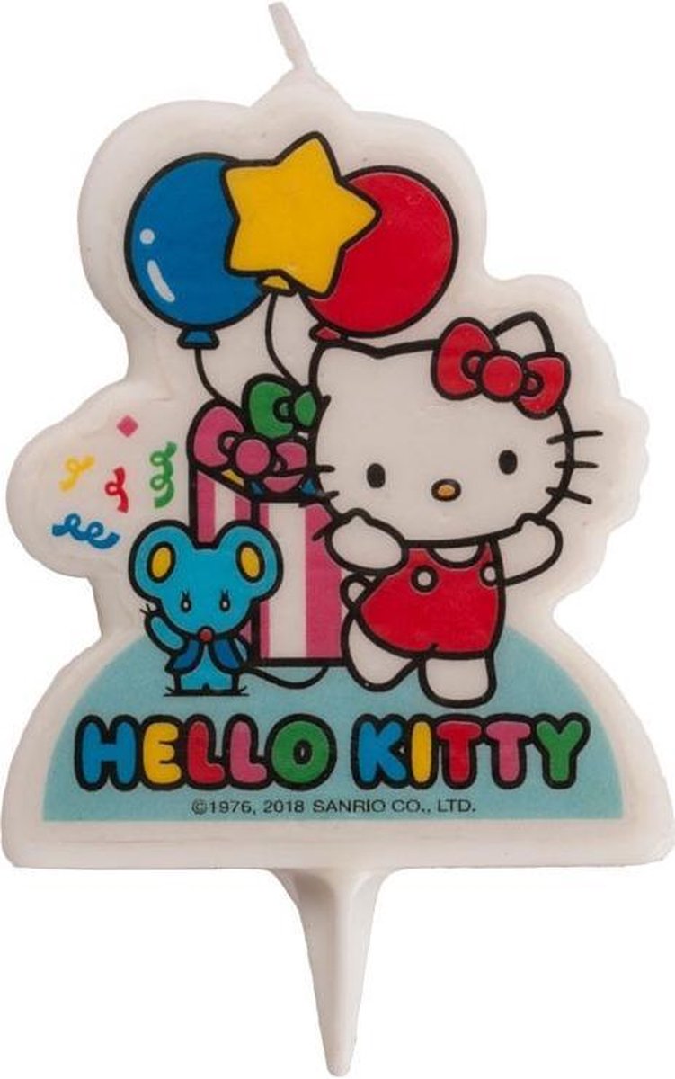 Hello Kitty taart kaars 2D 7 cm.