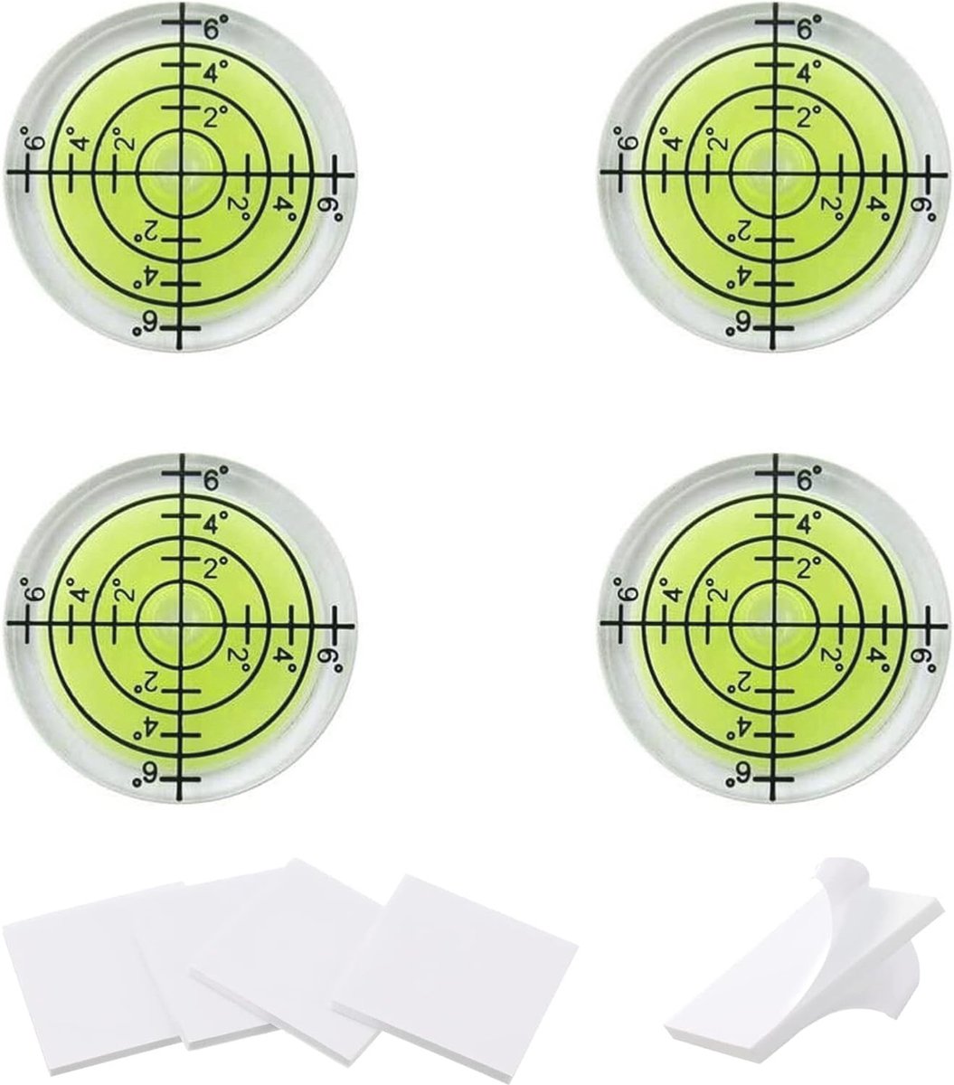 Mini Waterpas Set van 4 Stuks - Klein en Compact voor Caravan, Camper en Meubelstelling