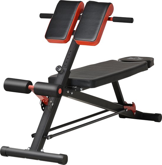 HOMCOM Halterbank multifunctioneel fitnessbank schuine bank buiktrainer verstelbaar A91-075