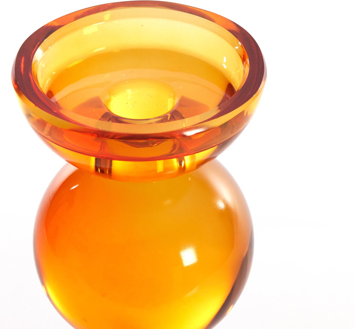 KandelaarI TINGA - Ø9.5x15.5cm - Oranje