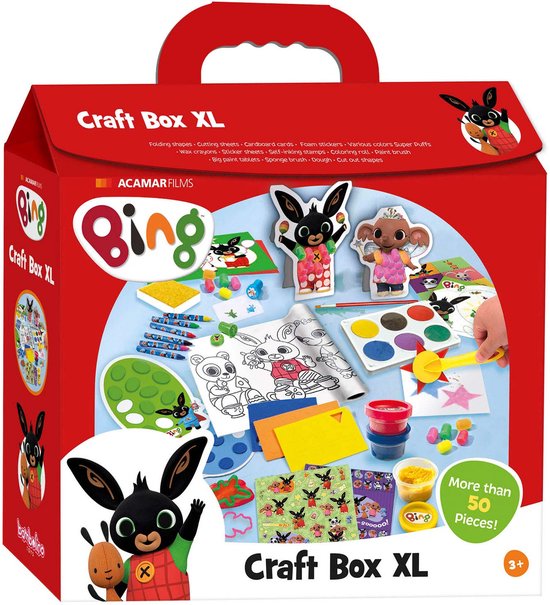 Foto: Bing xl knutselkoffer knutselpakket junior creatief speelgoed voor jongens en meisjes knutselen bambolino toys cadeautip kleuter knutselbox