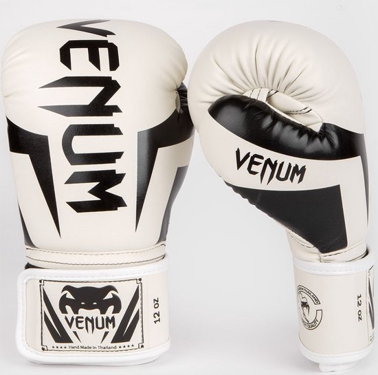 Gants de boxe de Kickboxing Venum Elite Wit Zwart 12 OZ