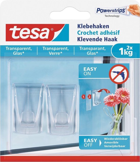 tesa 77735-00000-00 Crochet adhésif tesa® transparent Contenu: 2 pc(s)