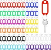 100 Porte-étiquettes Pour Clés Avec Anneaux - 8 Couleurs, Inscriptibles, Pour Bagages, Bureaux, Maison