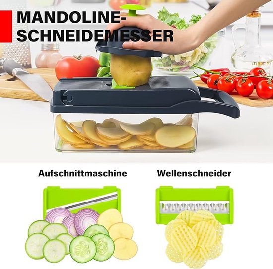 AL-MARJAN 22 in 1 Vegetable Chopper, Kitchen Mandoline with 1.2L AL-MARJAN 22 in 1 Vegetable Chopper, Kitchen Mandoline with 1.2L