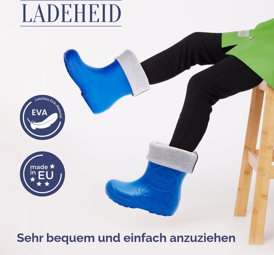 Ladeheid Kinder Regenlaarzen - Gevoerd en Waterdicht - EVA - LA-CA-Panda249 - Groen - 26/27