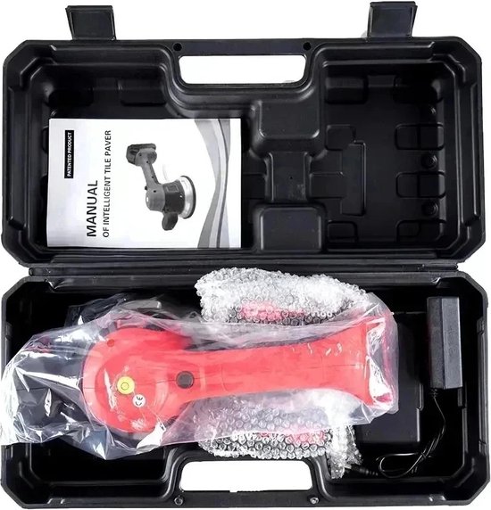 Mygroot - Vibrateur pour carrelage - Jusqu'à 200kg - Support pour carrelage - Lève-carrelage - Vibrateur pour carrelage Aspirateur - Ventouse pour carrelage - 6 Positions - 3500 w - 18v - Comprenant 2 piles et coffret de rangement
