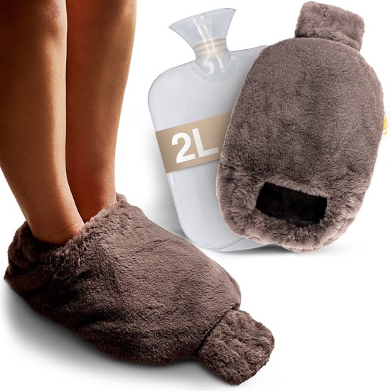Sefya voetverwarmer – warmwaterkruik – extra zacht – maat 45 – grijs