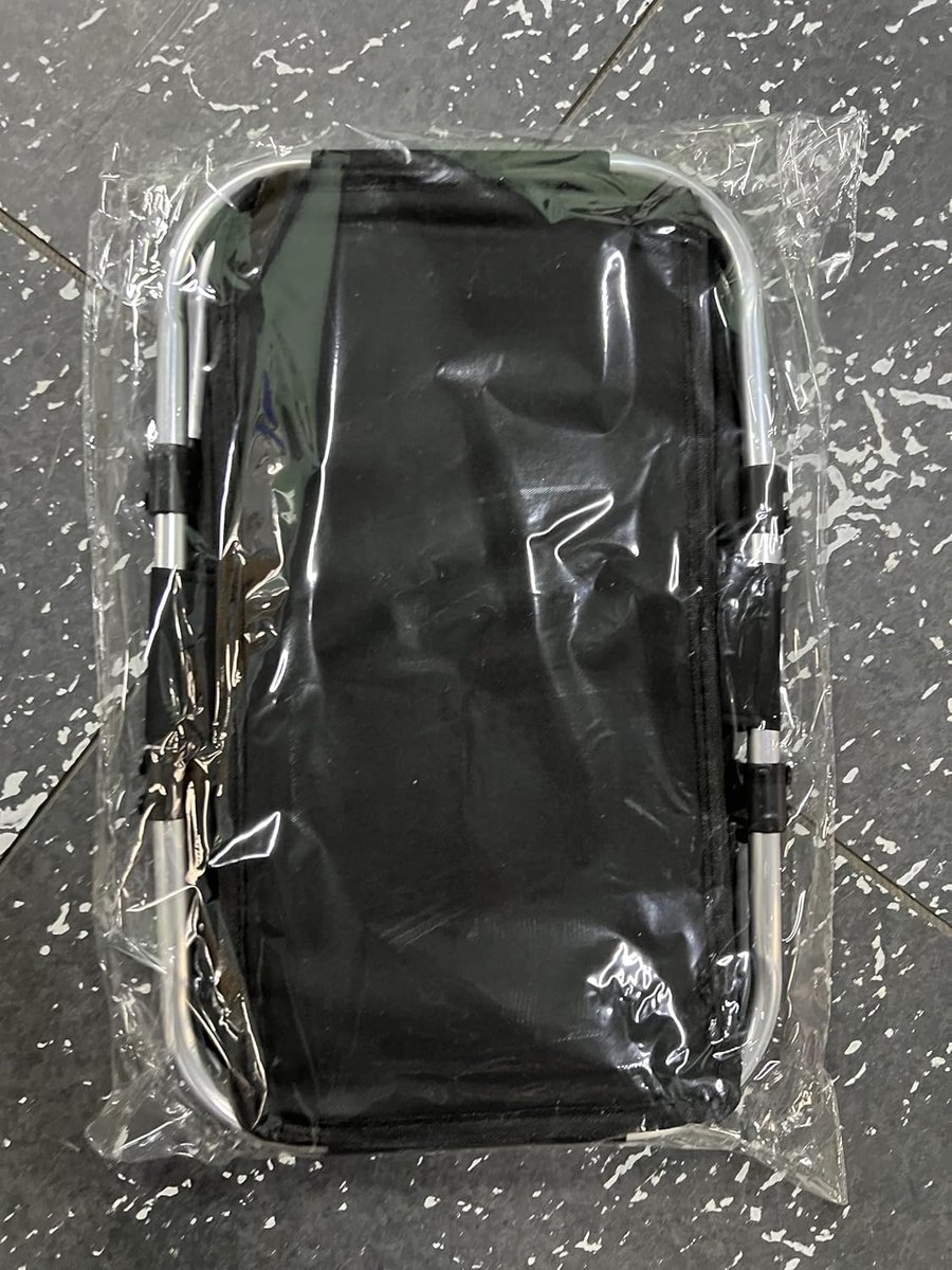 Panier de Courses Pliable:Panier de Courses Isotherme Pliable 18L,avec Deux Poignées,Grand Panier Isotherme,avec Fermeture Eclair, Doublure Étanche, Panier de Pique Nique pour Shopping,Camping(Noir