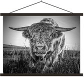 Porte-affiche avec affiche - Affiche scolaire - Scottish Highlander - Zwart - Wit - 150x113 cm - Lattes noires