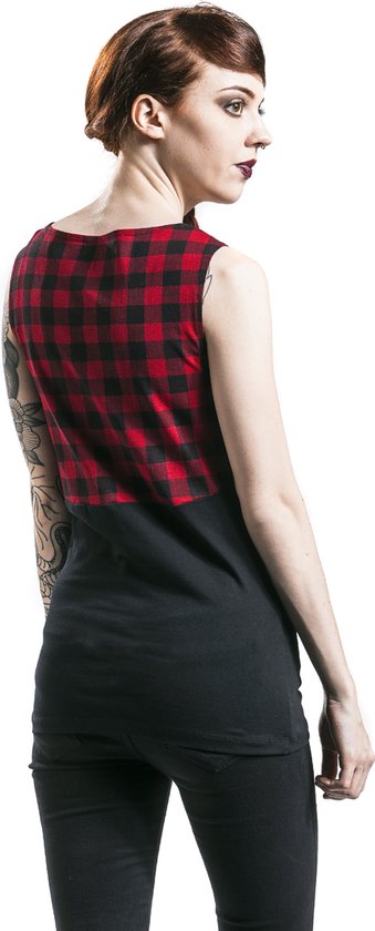 Haut rockabilly rouge-noir Rock Rebel by EMP Femme - XXL